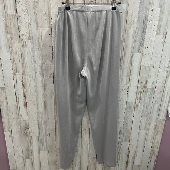 Ming Wang Gray Knit Pull On High Waisted Straight Pants Womens Size Small - Picture 4 of 8